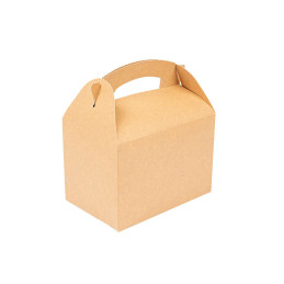 Ecológico e Térmico. Caixa Kraft pequena com asa. embalagem. marmita. Lunch Box, Brunch, Take Away