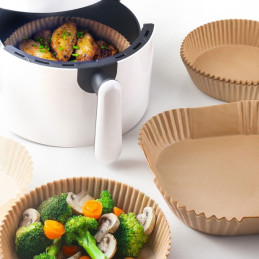 Formas de papel vegetal redondas para Air fryer. formas para air fryer baratas