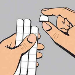 Patafix, UHU, bostik, pasta de fixar, cola dupla face, pastilhas adesivas, afixar sem furar