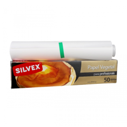 Papel Vegetal Silvex Profissional, próprio para forno, 50m, manteiga, pastelaria