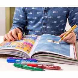 Cola com brilhantes, glitter, young creativ, cores escuras, artes manuais, pintura, desenho, 5x10,5ml