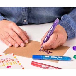 Cola com brilhantes, glitter, young creativ, cores escuras, artes manuais, pintura, desenho, 5x10,5ml