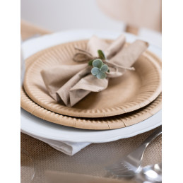 Pratos em papel kraft descartáveis. prato 22cm, Festas, eventos, romarias, batizados,  catering