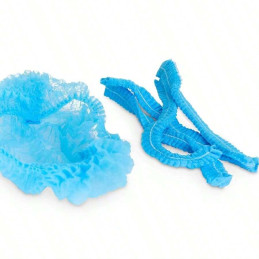 Toucas descartáveis, touca, polipropileno, Azul e Branco, 100 unidades, Clínica, Higiene, Saúde, Descartáveis, EPIs, dentistas