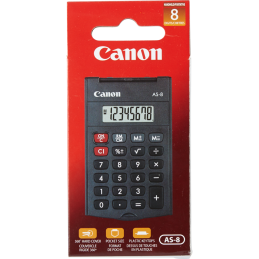 Calculadora de Bolso com tampa, CANON AS-8 HB Eco, secretária, escritório, contabilidade