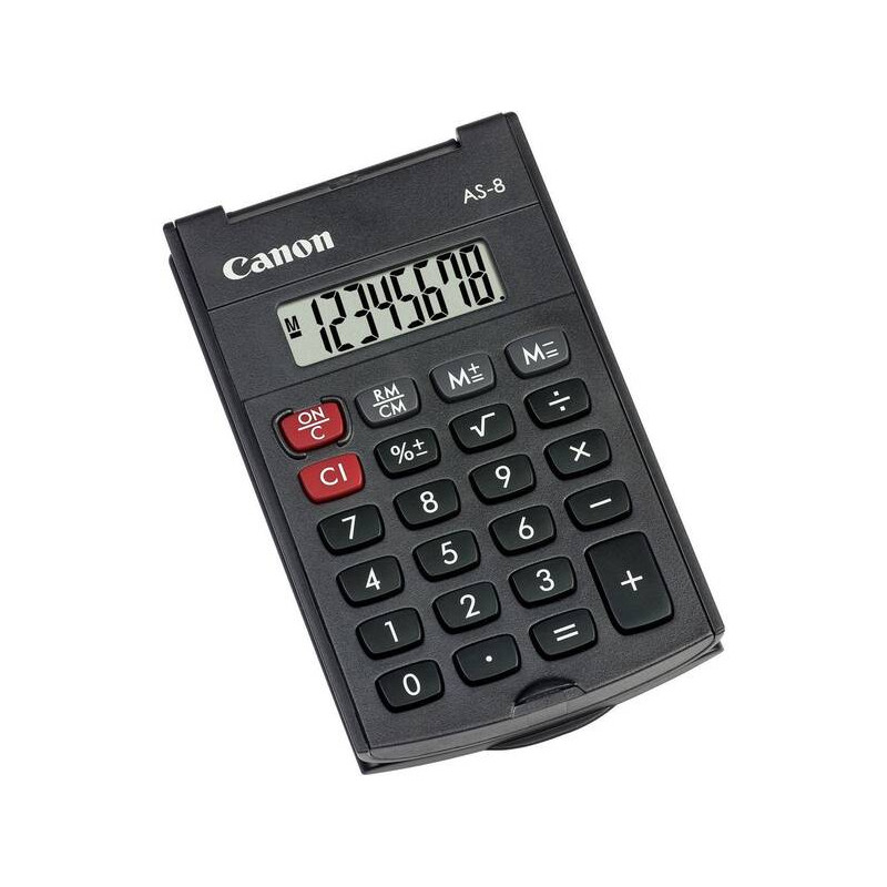 Calculadora de Bolso com tampa, CANON AS-8 HB Eco, secretária, escritório, contabilidade Calculadora de Bolso com tampa, CANON AS-8 HB Eco, secretária, escritório, contabilidade