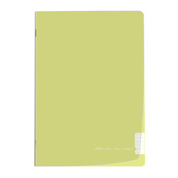 caderno, cadernos, material escolar barato, A4, Pautado, de linhas, xadrez, quadriculado, Capa plástica, Agrafado, verde alface