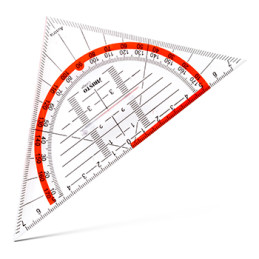 Esquadro para geometria, Aristo, 16cm, Esquadro profissional, esquadro com pega, material escolar