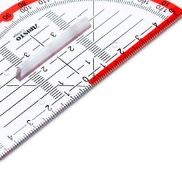 Esquadro para geometria, Aristo, 16cm, Esquadro profissional, esquadro com pega, material escolar