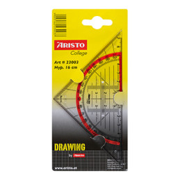 Esquadro para geometria, Aristo, 16cm, Esquadro profissional, esquadro com pega, material escolar