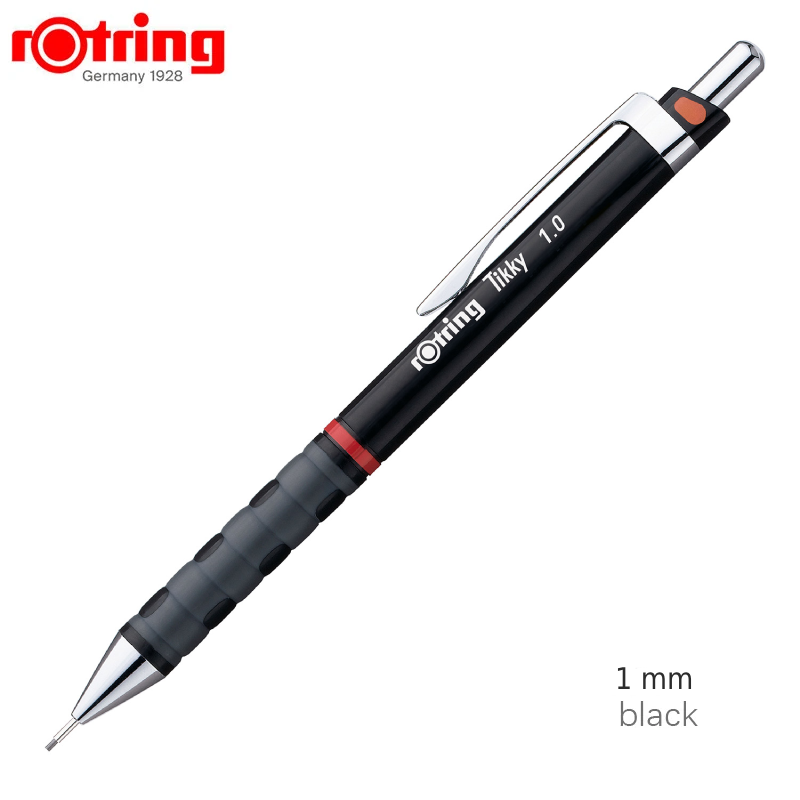 Lapiseira, Rotring, Tikky II, 1mm, Preta, Lápis de minas, geometria, material escolar