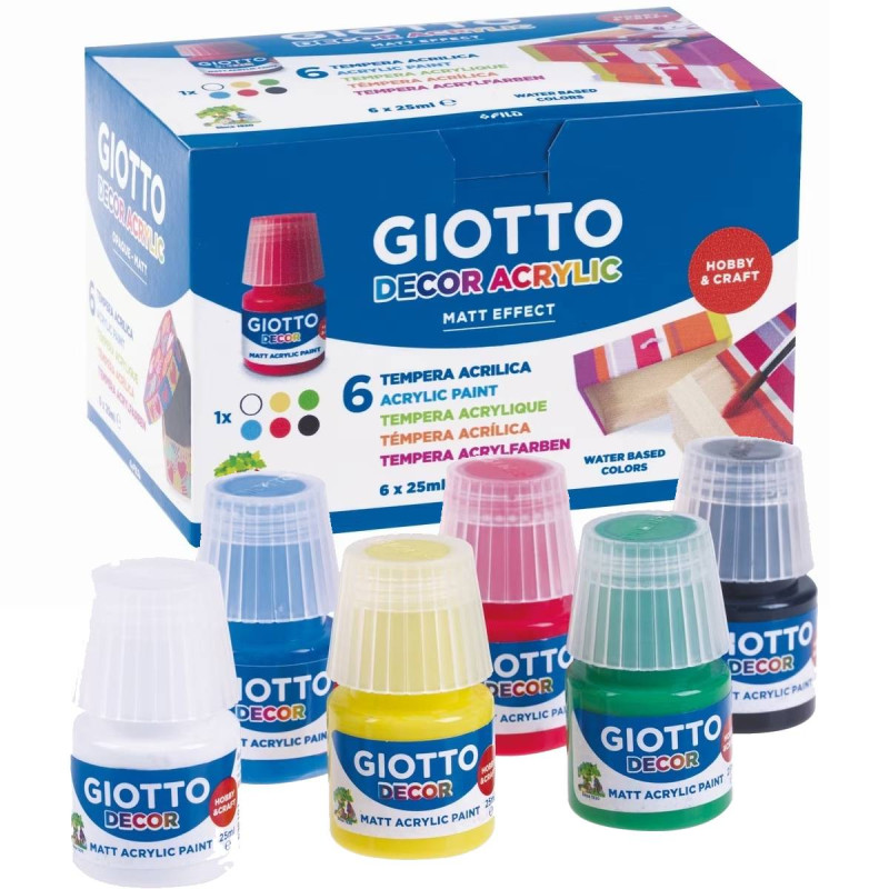 GUACHE GIOTTO TUBO 5 CORES PRIMARIAS 5x7,5ml, pintar, pintura, tintas, guaches, material escolar