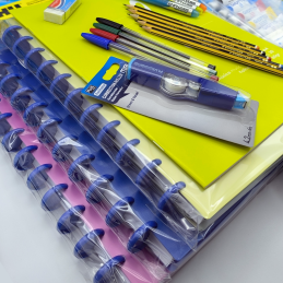 3º Ciclo, Material Escolar, Caderno de Discos, Inteligente, Canetas, Ambar, Capa plástica, Lápis, Caneta BIC, UHU, Giotto