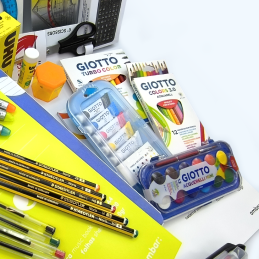 KIT ESCOLAR - 3º CICLO, Material Escolar, Caderno Argolas, Canetas, Maped, Ambar, Capa plástica, Lápis, Caneta BIC, UHU, Giotto