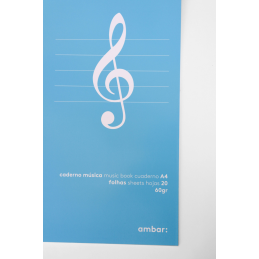Caderno A4 de música, Caderno A5 de música, aulas de música, notas, pauta. material escolar barato, Ambar, material escolar