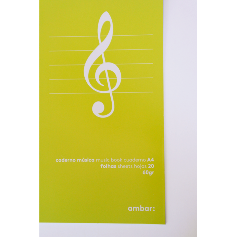 Caderno A4 de música, Caderno A5 de música, aulas de música, notas, pauta. material escolar barato, Ambar, material escolar