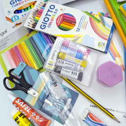 KIT ESCOLAR - 1º CICLO, Material Escolar, Caderno, Canetas, Maped, Ambar, Capa Preta, Lápis, Aguarelas, Caneta BIC, UHU, Giotto KIT ESCOLAR - 1º CICLO, Material Escolar, Caderno, Canetas, Maped, Ambar, Capa Preta, Lápis, Aguarelas, Caneta BIC, UHU, Giotto