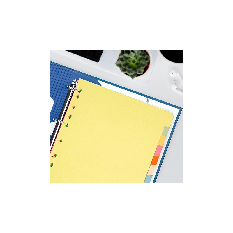 Separadores para Capa de Argolas, 10 abas, A4, separadores em cartolina, material de escritório para empresas. escritorio