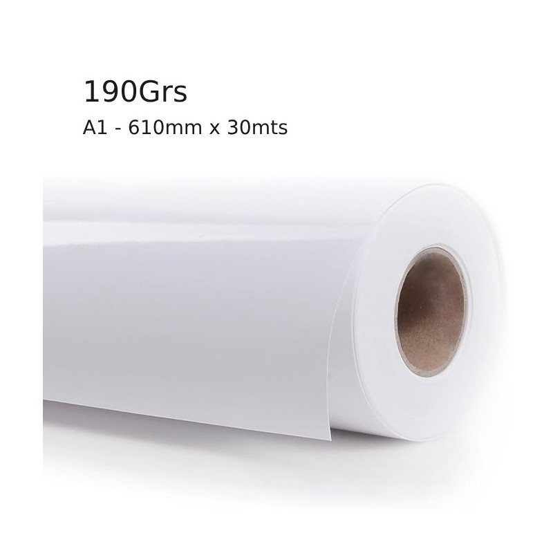 Rolo de Papel Ploter, 610mm x 30mts, 190Grs. Evolution, PhotoGlossy, Impressão de projetos, Arquitetura e Engenharia