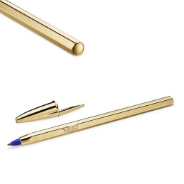 Caneta celebrate BIC, esferografica dourada, prateada, azul e preta, ponta de 1mm