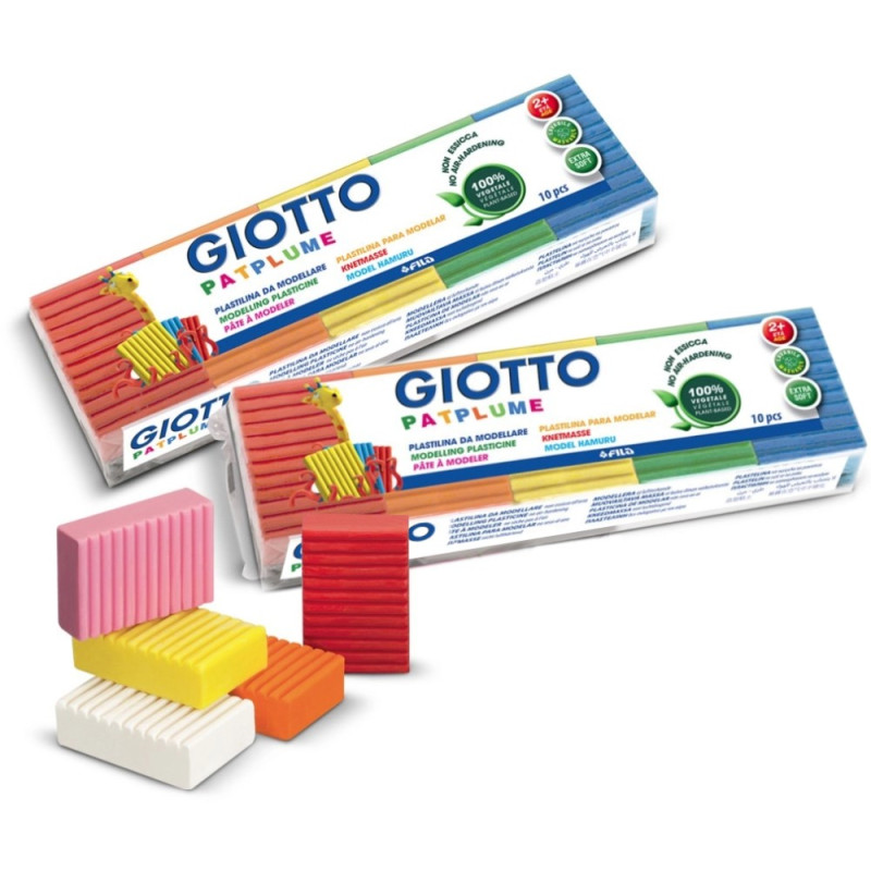 bonecos de plasticina, giotto, artes manuais, 10 cores, 10x50g, material escolar, escola, primária