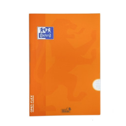 caderno, cadernos, material escolar, A4, xadrez, quadriculado, Capa plástica, Agrafado, Oxford Open Flex, Laranja