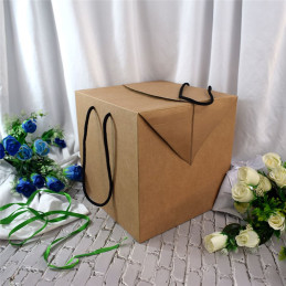 Caixa cubo, Cabaz, cabazes, prendas, com alça, com asa, caixa para presentes 20x20x20cm