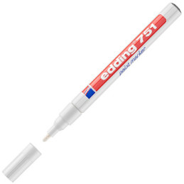 Marcador Permanente, Branco, Edding 751, Fino, 1-2mm, desenho, etiquetas, marcação