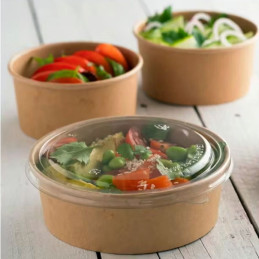 saladeira ecologica em cartão kraft com tampa, embalagem alimentar 1100ml, congelação, take-away, alimentos