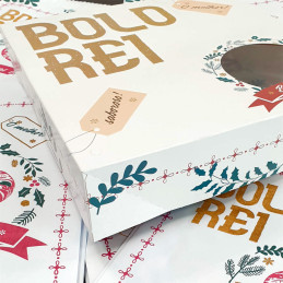 Caixa Bolo Rei, embalagem pastelaria, embalagem para Bolo rei, 24x24cm, 100 caixas, natal