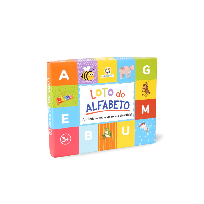Jogo Loto do Alfabeto - AmbarScience, jogo de cartas didático, educativo, +3 anos