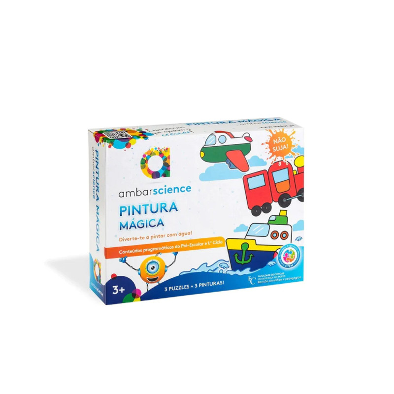 Pintura Mágica - Veículos de passageiros, AmbarScience, jogo de cartas didático, educativo, +3 anos