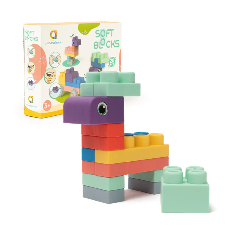 Soft Blocks - 20 Peças - AmbarScience, criatividade, cores, aprendizagem, intrepretação, +3 anos