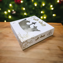 Caixa Cartolina para Bolo Rei Com Janela 29 x 29 x 7,5cm embalagem bolo rei personalizada
