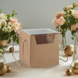 embalagem, panettone, panetone, caixa premium com janela e asa, 21x21x21cm, cartão kraft, ecológica, caixa bolo, natal