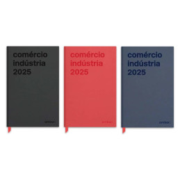Agenda 2025 Vermelho - Comercio e Industria - 1 Dia, diária, Ambar, Material de escritório para empresas