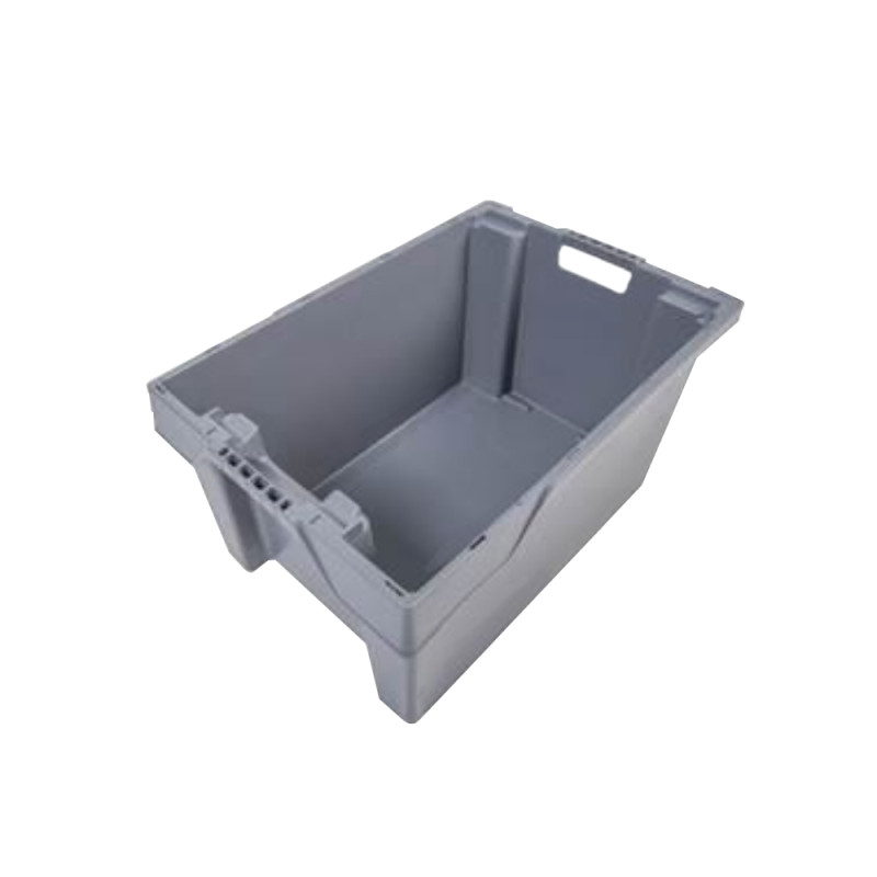 Caixa Logística, Plástica, Fechada, 60x40x30cm, 52L, Cinza, armazenamento, industrial