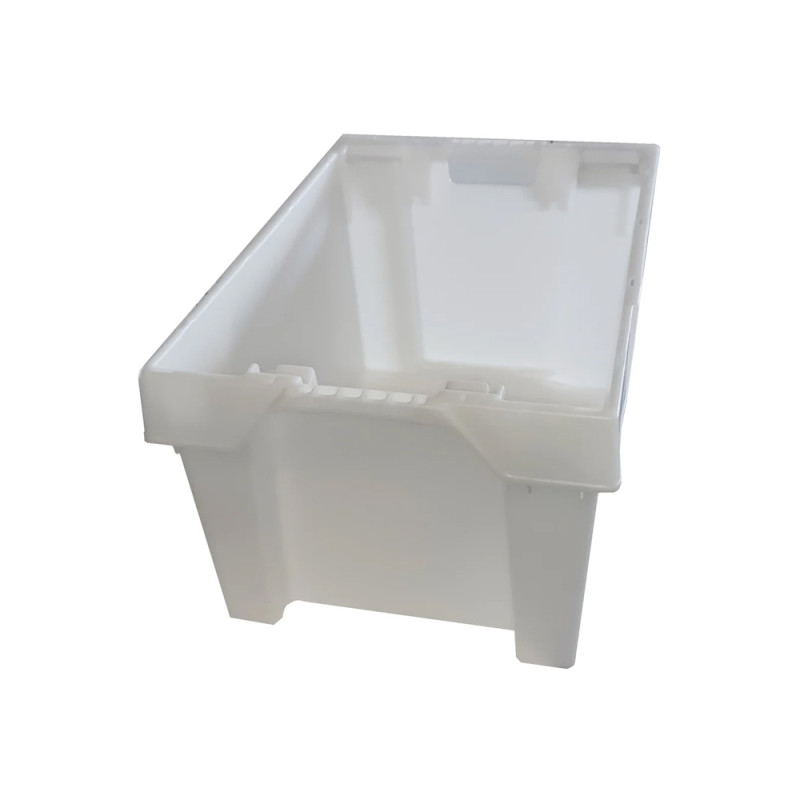 Caixa Logística, Plástica, Fechada, 60x40x30cm, 52L, Branca, industrial, armazenamento, stocks