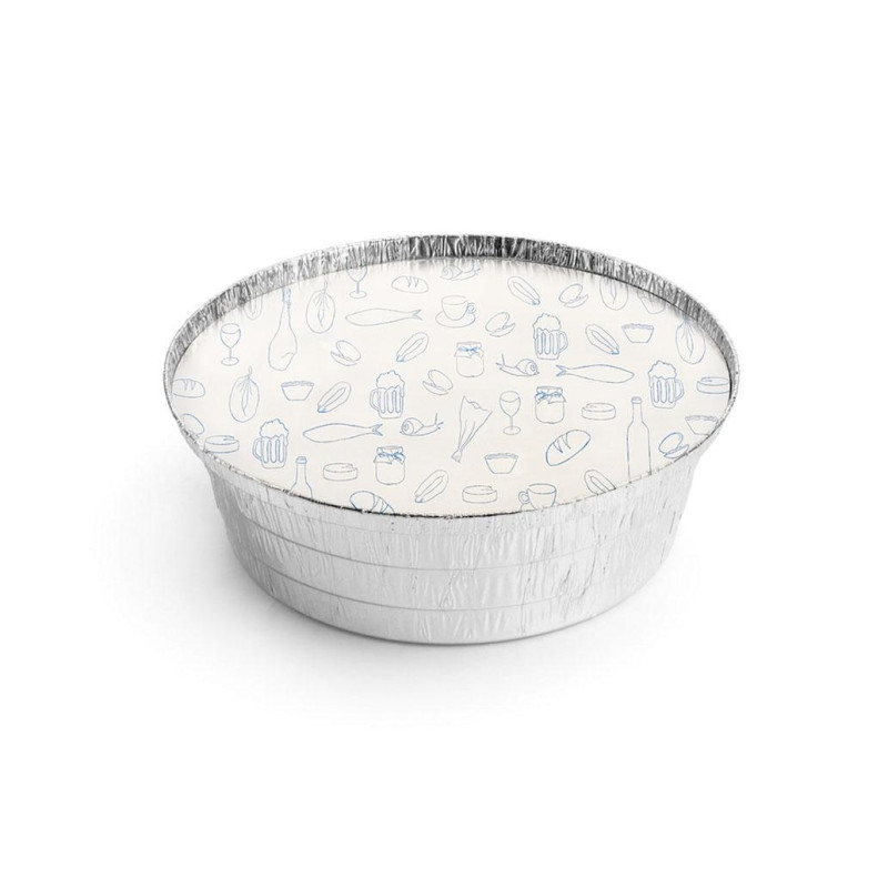Recipiente, Embalagem Alimentar Alumínio 1400ml Redonda com Tampa.