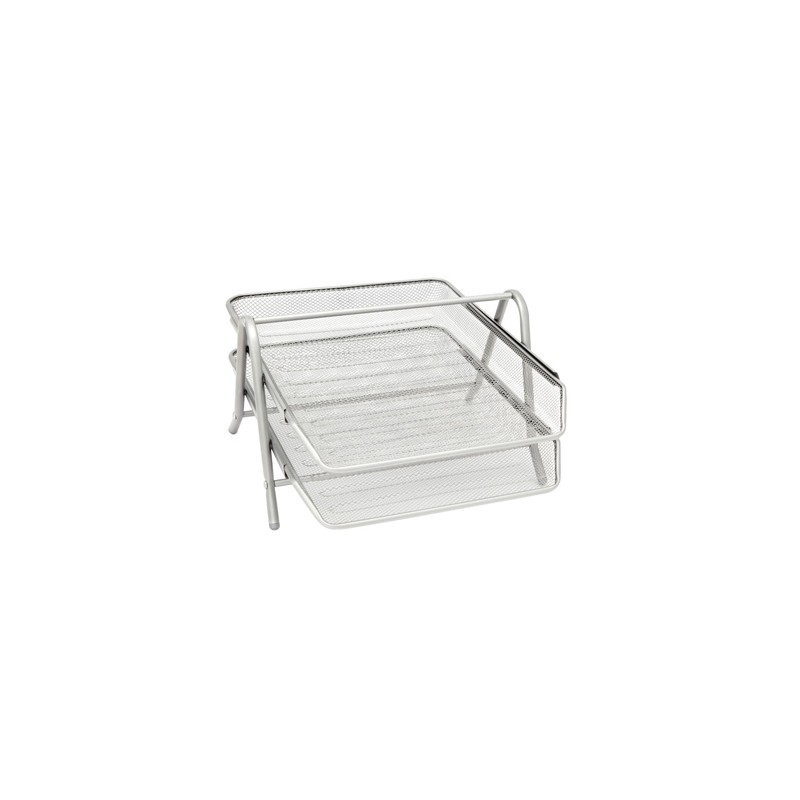 Tabuleiro com duas gavetas para documentos ou revistas para secretária. Material de escritório para empresas