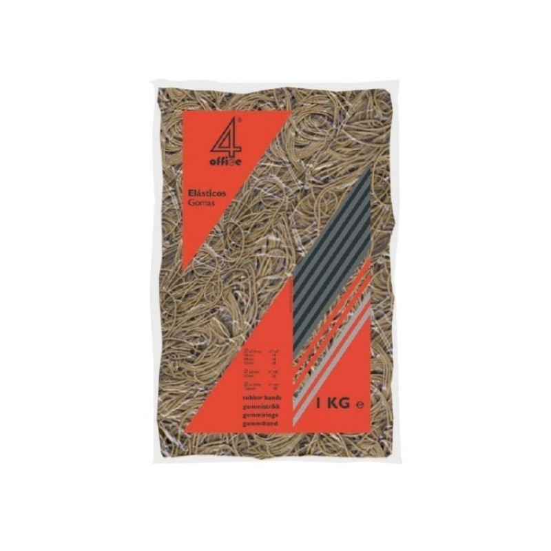 Elásticos Nº18 - Saco 1KG. Material de escritório para empresas. Elásticos para empresas